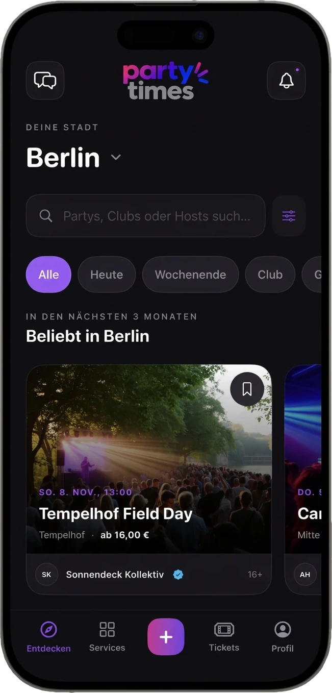 Party Times App: Entdecken – Beliebt in Berlin